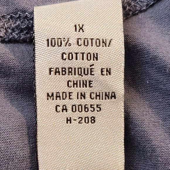 MXM Kelly 3/4 Sleeve Top, Blue, Size 1x - Picture 3 of 4